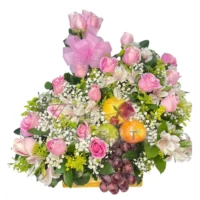 Ramo frutal tonos rosados