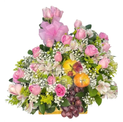 Ramo frutal tonos rosados