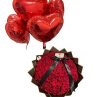 Buquet de rosas con globos